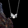 S925 sterling silver iridescent high-end butterfly necklace, a light luxury, niche and versatile summer student best friend necklace pendant Specification image